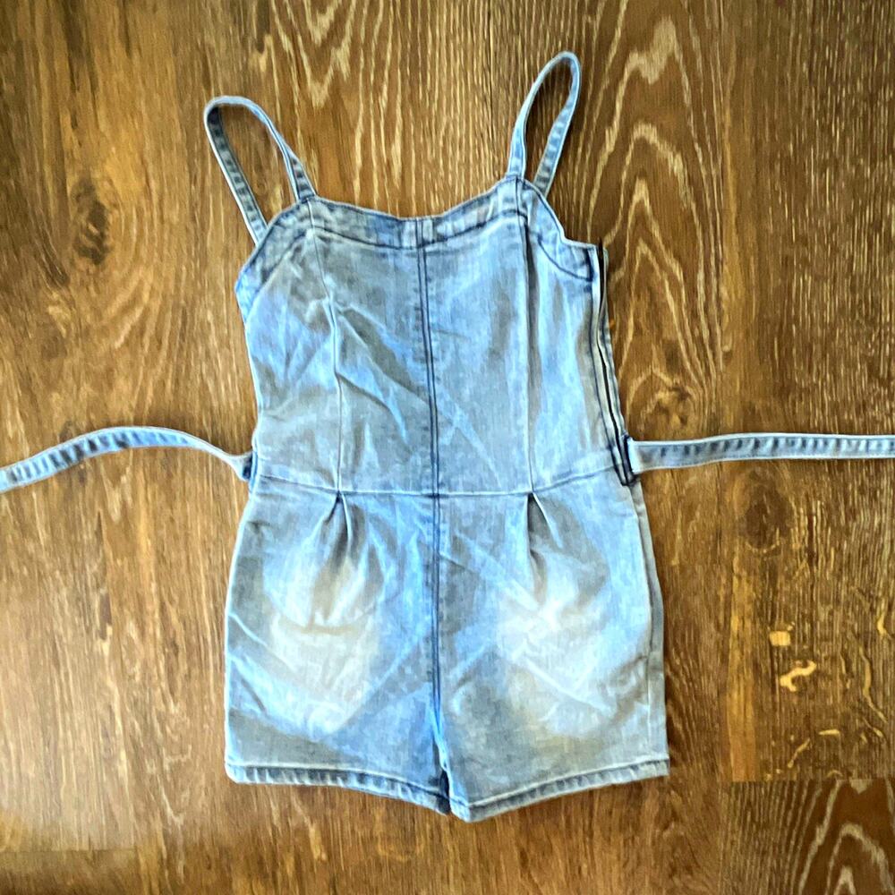 AG Adriano Goldschmied Girls' Hattie Denim Romper Size S Casual